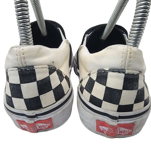 Vans Black and White Checkered Slip-On Sneakers - Picture 6 of 12